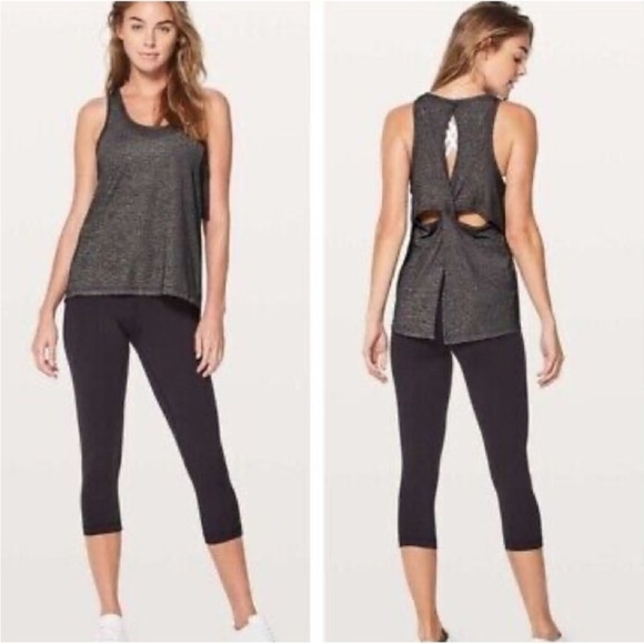 Lululemon Hold & Let Heathered Black Flow Tank Size 8 - Picture 1 of 10